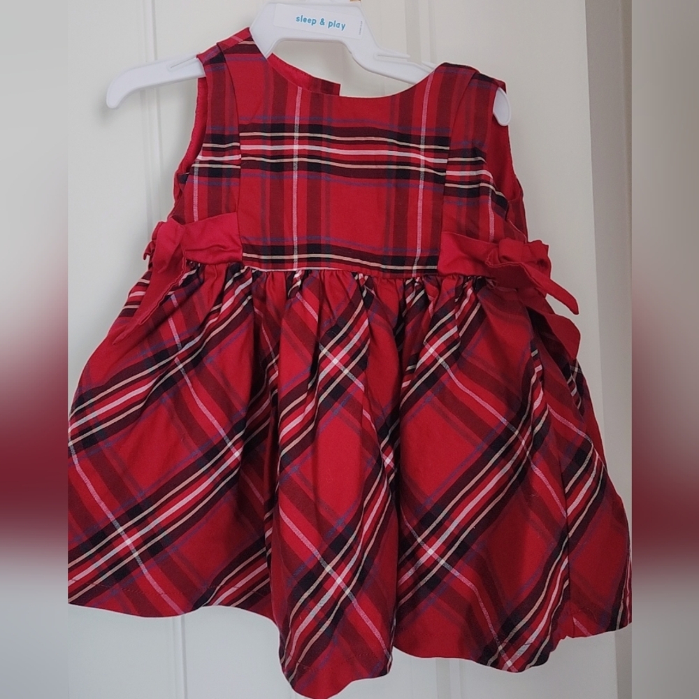 Baby girl's newborn plaid holidays dress